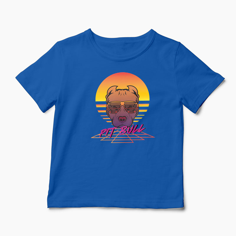 Tricou Pit Bull - Copii-Albastru Regal